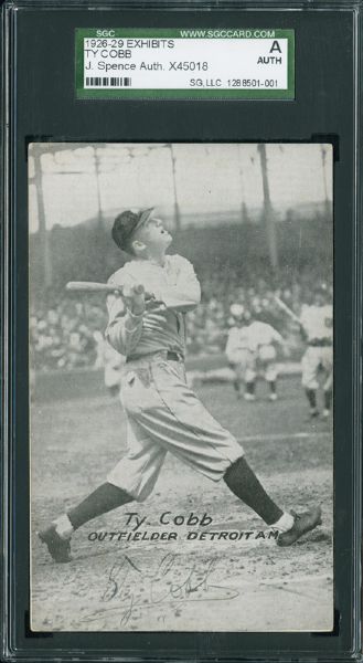 1926-29 TY COBB SIGNED EXHIBIT CARD