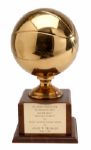JULIUS "DR. J" ERVINGS 1973 "SQUIRE PLAYER OF THE YEAR" TROPHY FROM THE VIRGINIA SQUIRES BOOSTER CLUB