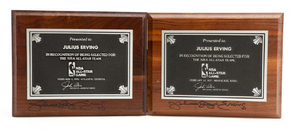 JULIUS "DR. J" ERVINGS 1977 AND 1978 AMERICAN CHICLE NBA ALL-STAR GAME AWARDS