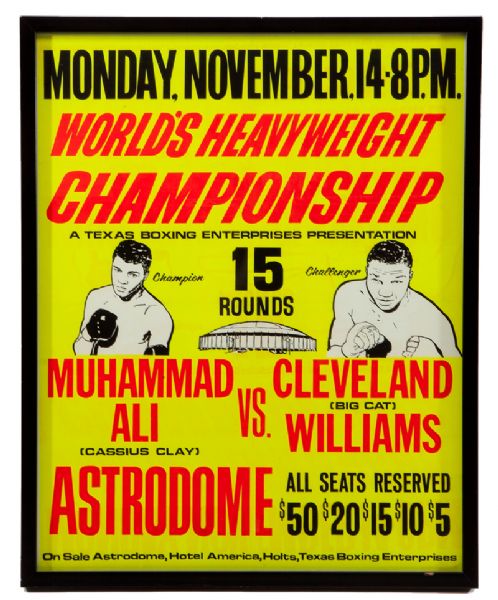 1966 ALI VS "BIG CAT" WILLIAMS ORIGINAL FIGHT POSTER