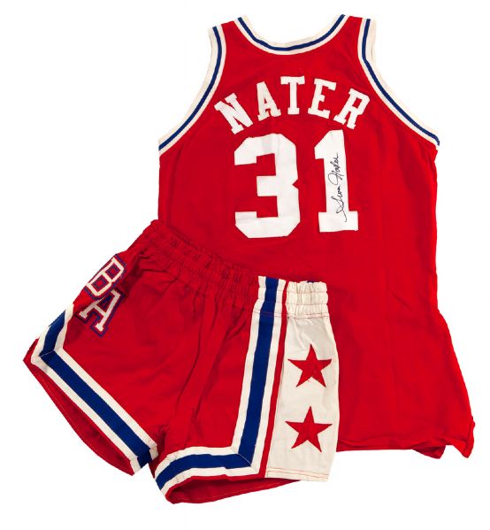 1973-74 SWEN NATER GAME WORN AND SIGNED ABA ALL STAR JERSEY W/ SHORTS