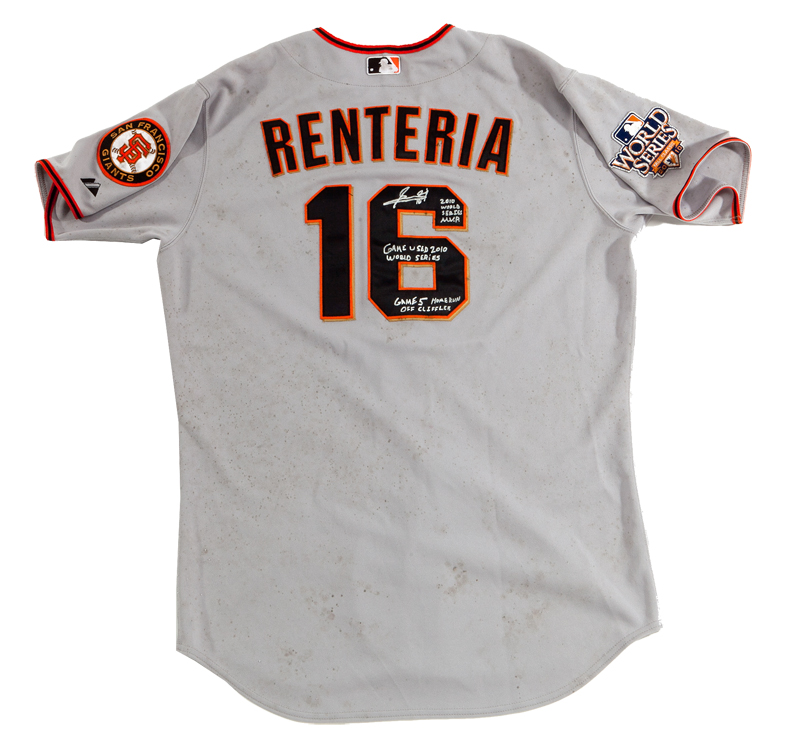 July 28, 2010; San Francisco, CA, USA; San Francisco Giants shortstop Edgar  Renteria (16) at bat