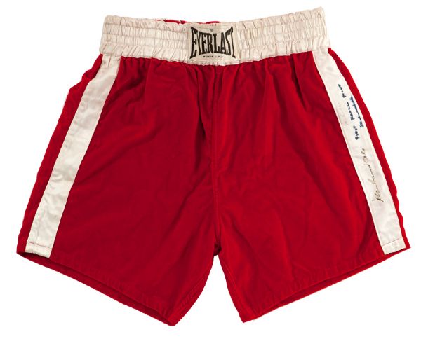 MUHAMMAD ALI FIGHT WORN TRUNKS FROM ALI/FRAZIER I - "THE FIGHT OF THE CENTURY" (MEARS PHOTO-MATCHED AND VIDEO-MATCHED)