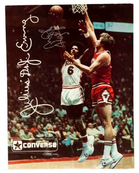 JULIUS "DR. J" ERVINGS AUTOGRAPHED ORIGINAL CONVERSE POINT OF PURCHASE ADVERTISING STANDEE