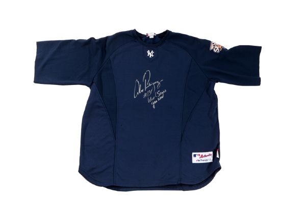 ALEX RODRIGUEZ 2009 WORLD SERIES UNDERSHIRT - AUTOGRAPHED AND INSCRIBED