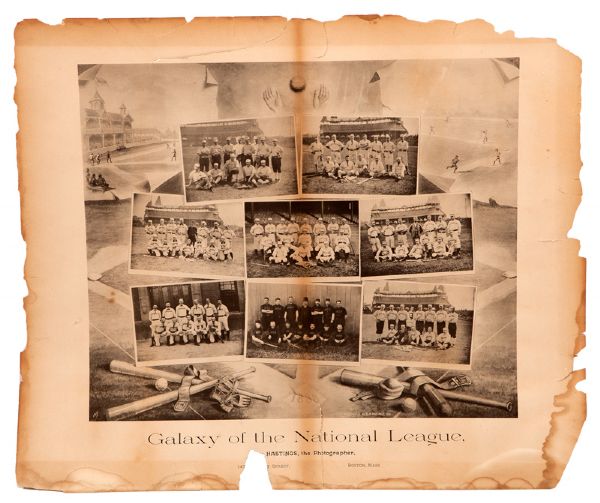 RARE 1888 "GALAXY OF THE NATIONAL LEAGUE" LARGE FORMAT PRINT BY HASTINGS