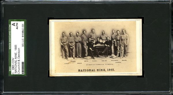 1865 CHURCHILL & DENISON NATIONAL NINE, 1865 CDV SGC AUTHENTIC