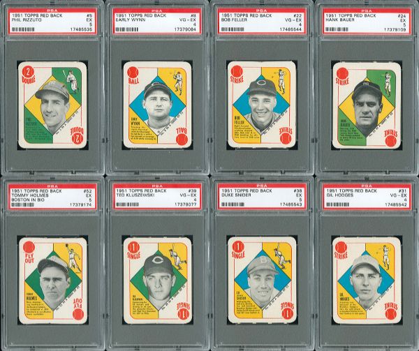 1951 TOPPS RED BACKS PARTIAL SET (42/52)