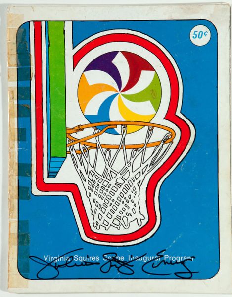 VIRGINIA SQUIRES SCOPE INAUGURAL PROGRAM SIGNED BY JULIUS "DR. J" ERVING
