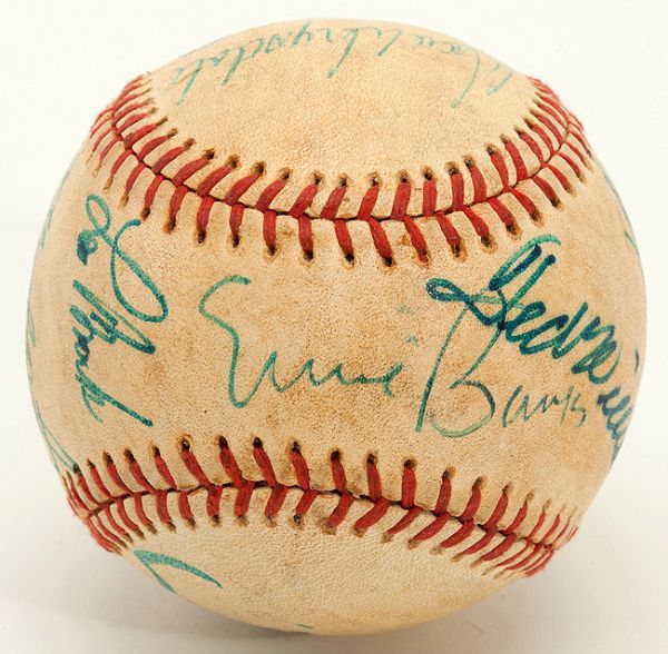 MULTI-SIGNED HALL OF FAME BASEBALL WITH 12 SIGNATURES