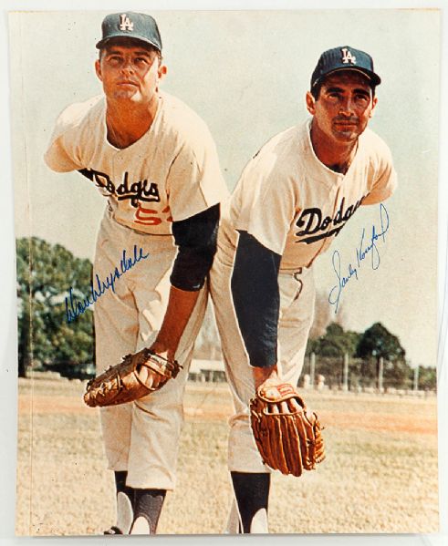 DON DRYSDALE AND SANDY KOUFAX AUTOGRAPHED OVERSIZED PHOTO 