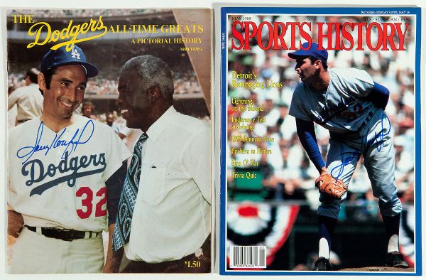 PAIR OF SANDY KOUFAX AUTOGRAPHED MAGAZINES