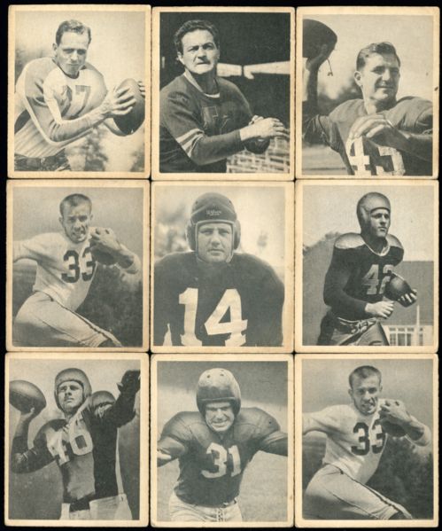 1948 BOWMAN FOOTBALL LOT OF (83) INCLUDING BAUGH AND LUCKMAN