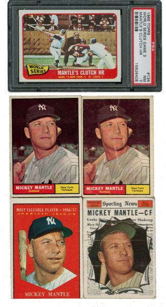 1960S TOPPS MICKEY MANTLE LOT OF (5) CARDS 