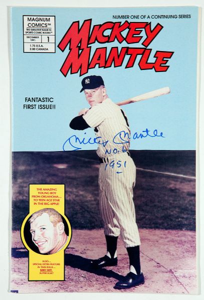 MICKEY MANTLE COMIC BOOK SIGNED AND INSCRIBED 
