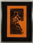 LIMITED EDITION #1/50 "THE INCREDIBLE DR. J" WOODCUT PRINT BY SPERLING