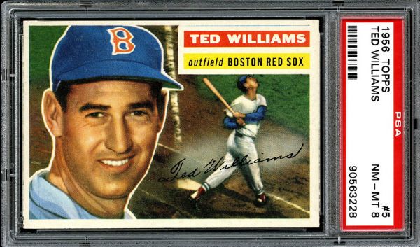 1956 TOPPS #5 TED WILLIAMS NM-MT PSA 8