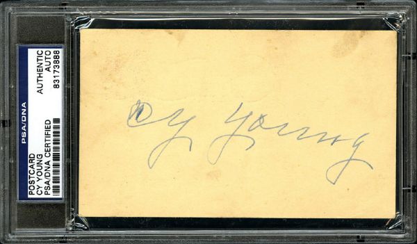 CY YOUNG SIGNED GOVERNMENT POSTCARD PSA/DNA AUTHENTIC