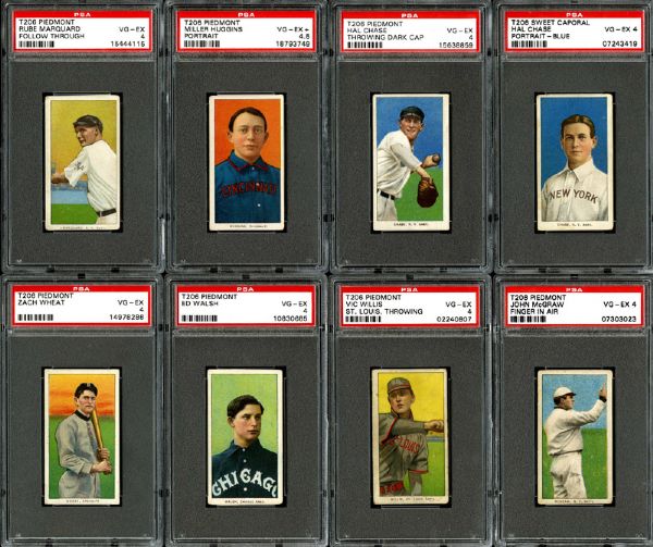 1909-11 T206 VG-EX PSA 4 OR BETTER LOT OF 133 DIFFERENT INC. MCGRAW, WALSH, WHEAT, HUGGINS, MARQUARD, CHASE (2) AND WILLIS