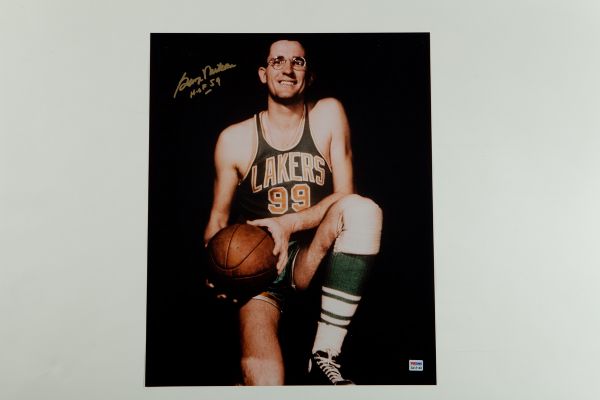 GEORGE MIKAN OVERSIZED AUTOGRAPHED PHOTO WITH HOF NOTATION