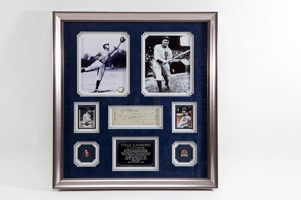 BEAUTIFULLY FRAMED TY COBB SIGNED CHECK DISPLAY