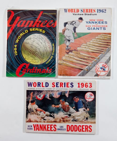 1962, 1963 AND 1964 NEW YORK YANKEES WORLD SERIES PROGRAMS