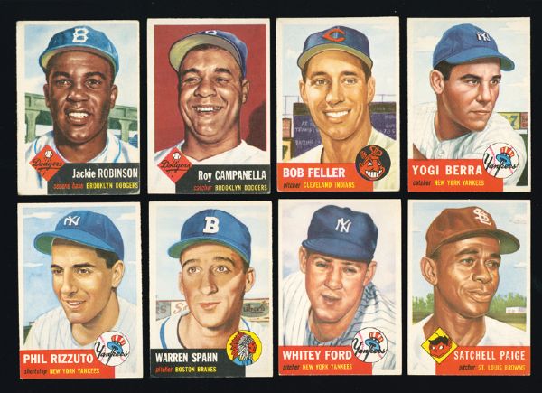 1953 TOPPS BASEBALL NEAR COMPLETE LOW NUMBER RUN (218/220)