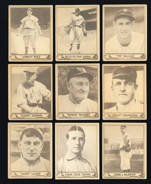 1940 PLAY BALL LOT OF 132 DIFFERENT WITH TED WILLIAMS AND 31 OTHER HALL OF FAMERS