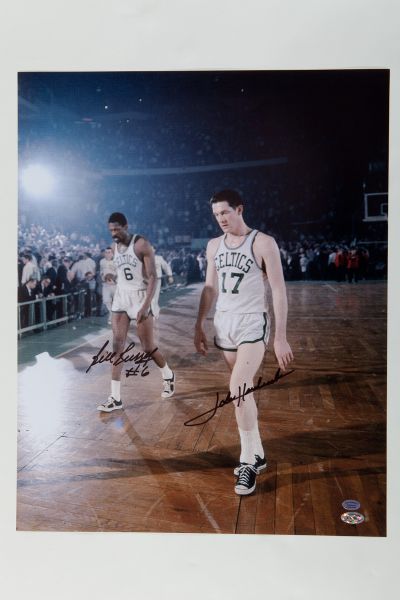 BILL RUSSELL AND JOHN HAVLICEK SIGNED 16X20 PHOTO