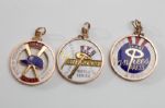 1961, 1962 & 1963 NEW YORK YANKEES WORLD SERIES PRESS PIN CHARMS