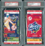 1998 GAME 1 AND 1999 GAME 4 WORLD SERIES FULL TICKETS GEM MINT PSA 10
