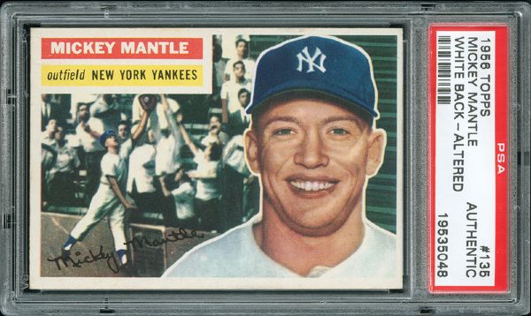 1956 TOPPS #135 MICKEY MANTLE PSA AUTHENTIC