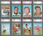 1967 TOPPS BASEBALL NM PSA 7 GRADED LOT OF 49 DIFFERENT INC. MANTLE, AARON, MAYS, B. ROBINSON, ROSE, PEREZ, PALMER, AND MORE