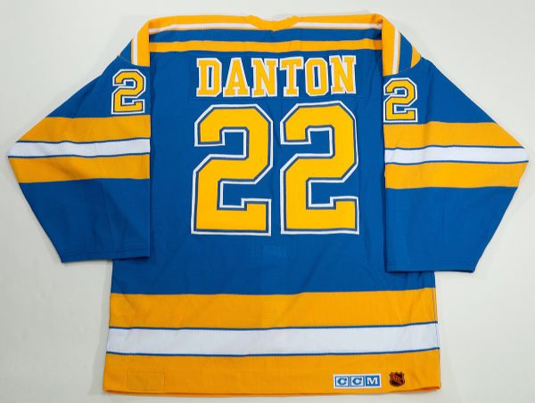 2003-04 MIKE DANTON GAME ISSUED ST. LOUIS BLUES THROWBACK JERSEY - MEIGRAY