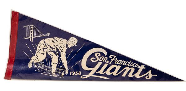 1958 SAN FRANCISCO GIANTS PENNANT- FIRST YEAR IN SAN FRANCISCO