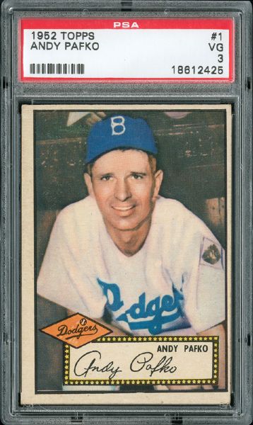 1952 TOPPS #1 ANDY PAFKO VG PSA 3