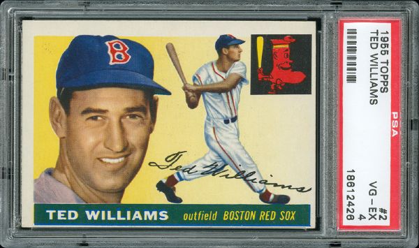 1955 TOPPS #2 TED WILLIAMS VG-EX PSA 4