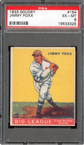 1933 GOUDEY #154 JIMMY FOXX EX-MT PSA 6