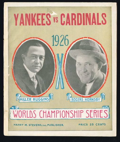 1926 WORLD SERIES PROGRAM (YANKEES VS. CARDINALS)