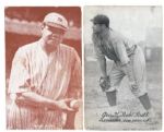 1921 EXHIBIT AND 1922 EASTERN EXHIBIT SUPPLY COMPANY PAIR OF BABE RUTH CARDS