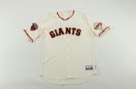2011 SEASON JONATHAN SANCHEZ SIGNED GAME USED SAN FRANCISCO GIANTS HOME JERSEY  WITH 2010 WORLD SERIES CHAMPIONS PATCH