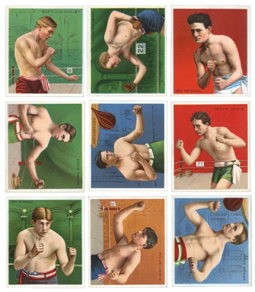 1910 T218 MECCA/HASSAN CHAMPIONS LOT OF 22 (20 DIFFERENT) INC. 10 BOXERS