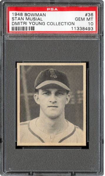 1948 BOWMAN #36 STAN MUSIAL GEM MINT PSA 10 (1/1) - DMITRI YOUNG COLLECTION