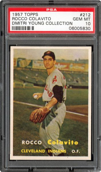 1957 TOPPS #212 ROCKY COLAVITO GEM MINT PSA 10 (1/2) - DMITRI YOUNG COLLECTION
