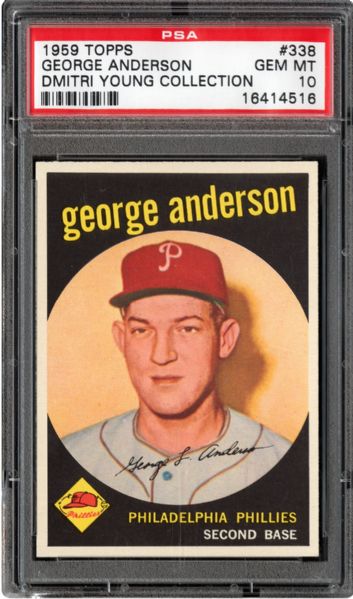 1959 TOPPS #338 SPARKY ANDERSON GEM MINT PSA 10 (1/1) - DMITRI YOUNG COLLECTION