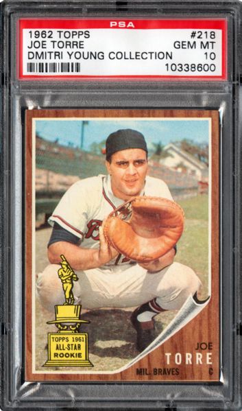 1962 TOPPS #218 JOE TORRE GEM MINT PSA 10 (1/1) - DMITRI YOUNG COLLECTION