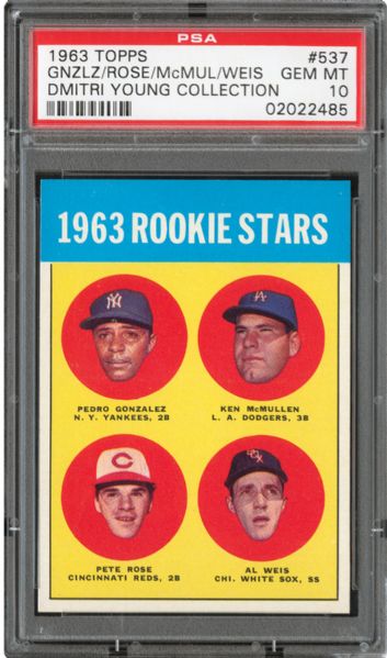 1963 TOPPS #537 PETE ROSE GEM MINT PSA 10 (1/1) - DMITRI YOUNG COLLECTION