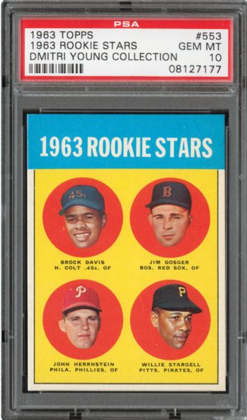 1963 TOPPS #553 STARGELL GEM MINT PSA 10 (1/2) - DMITRI YOUNG COLLECTION
