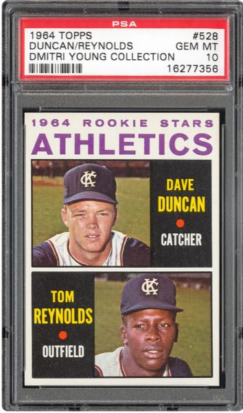 1964 TOPPS #528 DAVE DUNCAN GEM MINT PSA 10 (1/2) - DMITRI YOUNG COLLECTION