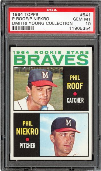 1964 TOPPS #541 PHIL NEIKRO GEM MINT PSA 10 (1/1) - DMITRI YOUNG COLLECTION
